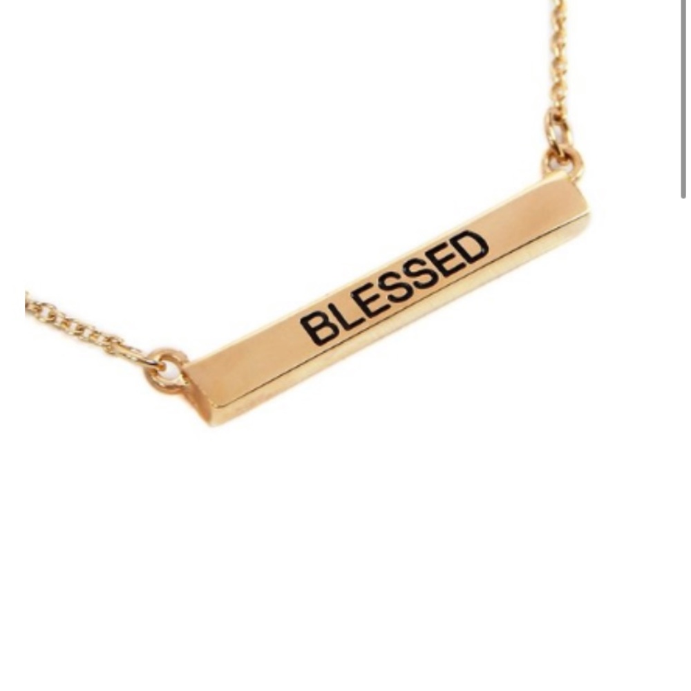 Blessed GOLD Bar Necklace